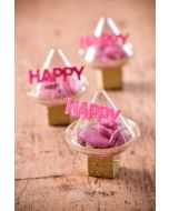 Confetti Happy - fuchsia et or