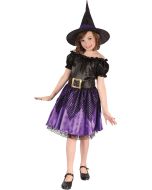 Costume fille sorcière luxe - noir et violet - Taille 4/6 ans