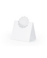 10 x Marque Place Mariage rosace dentelée, 6.3 x 6 cm