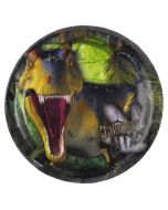 8 Assiettes attaque de dinosaure - 18 cm