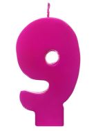 Bougie fuchsia chiffre 9