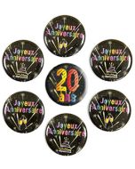 7 badges Anniversaire 20 ans - noir