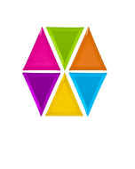 6 assiettes triangle multicolore