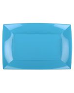 assiette rectangulaire turquoise