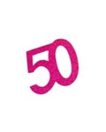 autocollant anniverdaire 50 ans fuchsia