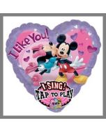 Ballon hélium musical - Mickey et Minnie