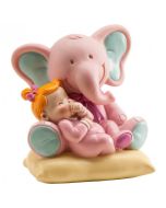 Sujet baptême éléphant rose