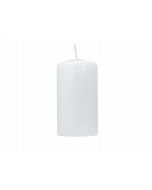 6 bougies pilier laquées - couleur blanche - 12 x 6 cm
