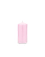 6 bougies pilier mat - couleur rose - 12 x 6 cm