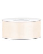 Ruban satin crème clair – 25 mm x 25m