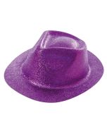 chapeau à paillettes violet