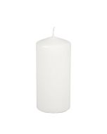 6 bougies pilier mat - couleur blanc - 15 x 6 cm