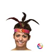 Bandeau Charleston rouge 3 plumes