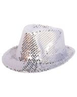 Chapeau pailletés Argent Deluxe