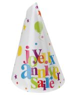 Lot de 10 chapeaux de fête Joyeux anniversaire multicolore pas chers