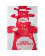 Chemin de table Joyeux anniversaire rouge