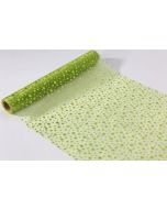 Chemin de table organza - Pois vert anis