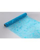 Chemin de table organza - Coeur turquoise