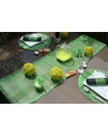Chemin de table sinamay pailleté - vert anis 