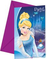 6 invitations avec enveloppe - Cendrillon