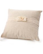 Coussin porte alliances carré jute