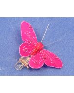 Papillons avec strass sur pince - fuchsia