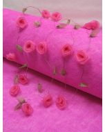 Guirlande de roses en organza - fuchsia