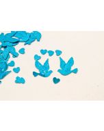 Confettis de table "Colombes coeur" - Turquoise