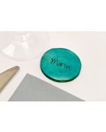 6 Disques en bois marque places - turquoise