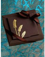 Boîtes dragées Nina GM Communion à plat - chocolat avec épis or