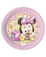 8 assiettes en carton 20 cm - Minnie Baby