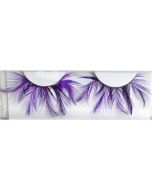 Paire de faux cils plumes violettes