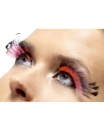 Faux cils en plumes rose et noir