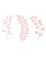 Feuillages rose poudré en papier x 9