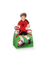 10 Boîtes à dragées footballeur maillot rouge
