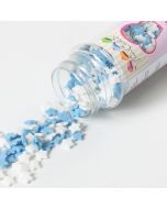 Confettis gâteau petites étoiles en sucre bleus et blancs 60 g - 1