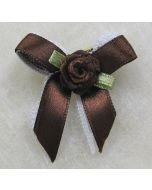 Boutonnières en satin - chocolat