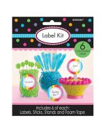 Kit 6 étiquettes avec supports Candy Bar - multicolore