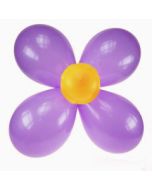 Kit fleur 5 ballons violets et 1 ballon jaune