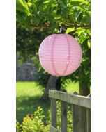 Lampion boule de déco 20 cm rose- x5 