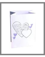 Lanternes de table en papier - Motif coeur - blanc - x5