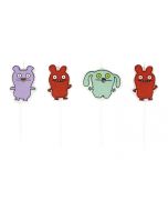 Lot 4 bougies anniversaire Ugly Dolls