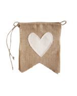 Guirlande fanions coeur jute 