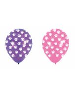 6 ballons rose et violets patte de chat