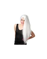 Perruque blanche - femme cheveux longs