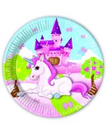 8 assiettes licorne - 23 cm