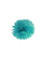 Pompon de papier buvard sarcelle foncé - 25 cm