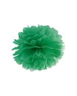 Pompon de papier buvard vert émeraude - 35 cm