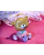 Figurine ourson rose - 4 cm