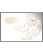 Ruban organdi bords satin 25 mm - ivoire